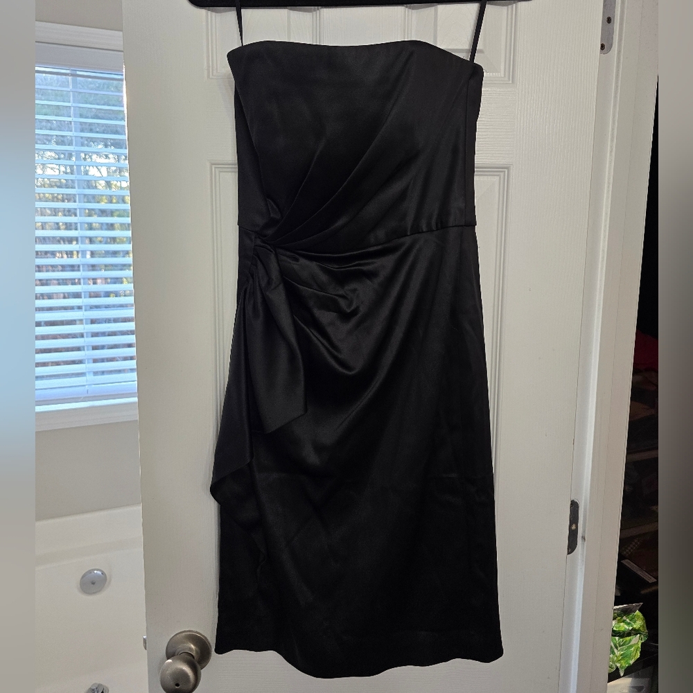 Women's White House Black Market Strapless Black Dress Size 2
